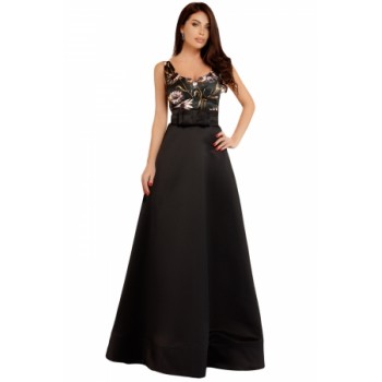 Black Empire Waist Sleeveless Party Gown Dress